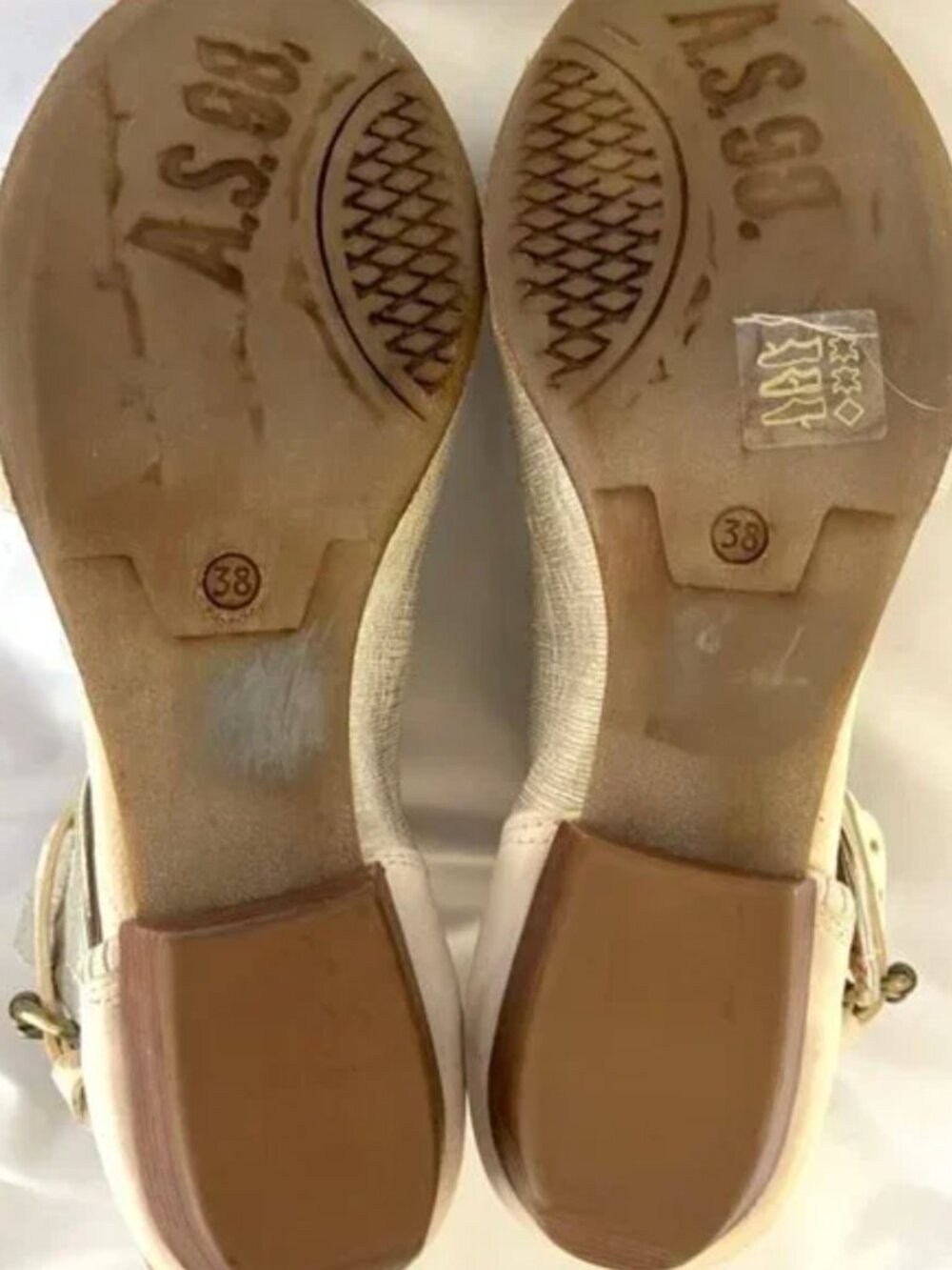 A.S.98 Airstep Lucus Sandals – Off White Metallic – Size 7.5 / EU 38 – EUC - Picture 12 of 16